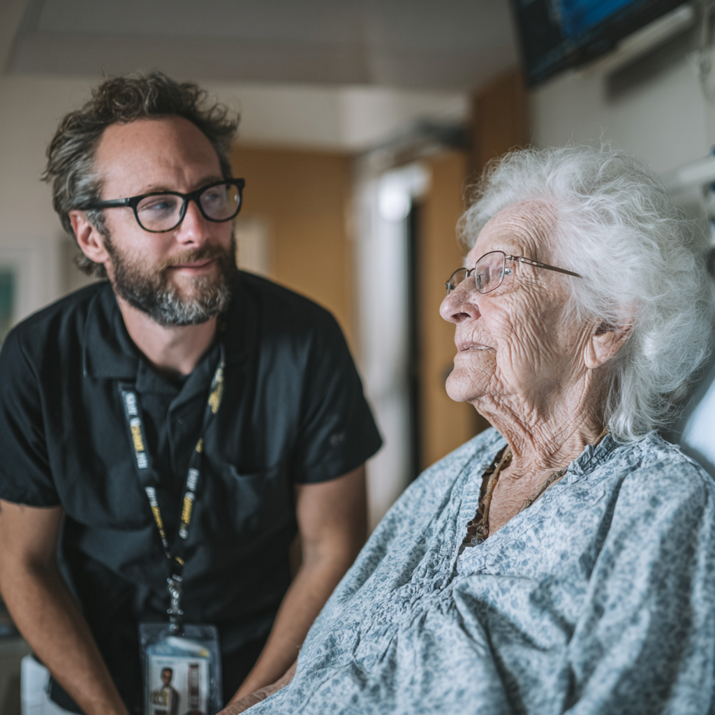 Doctor with elderly patient
