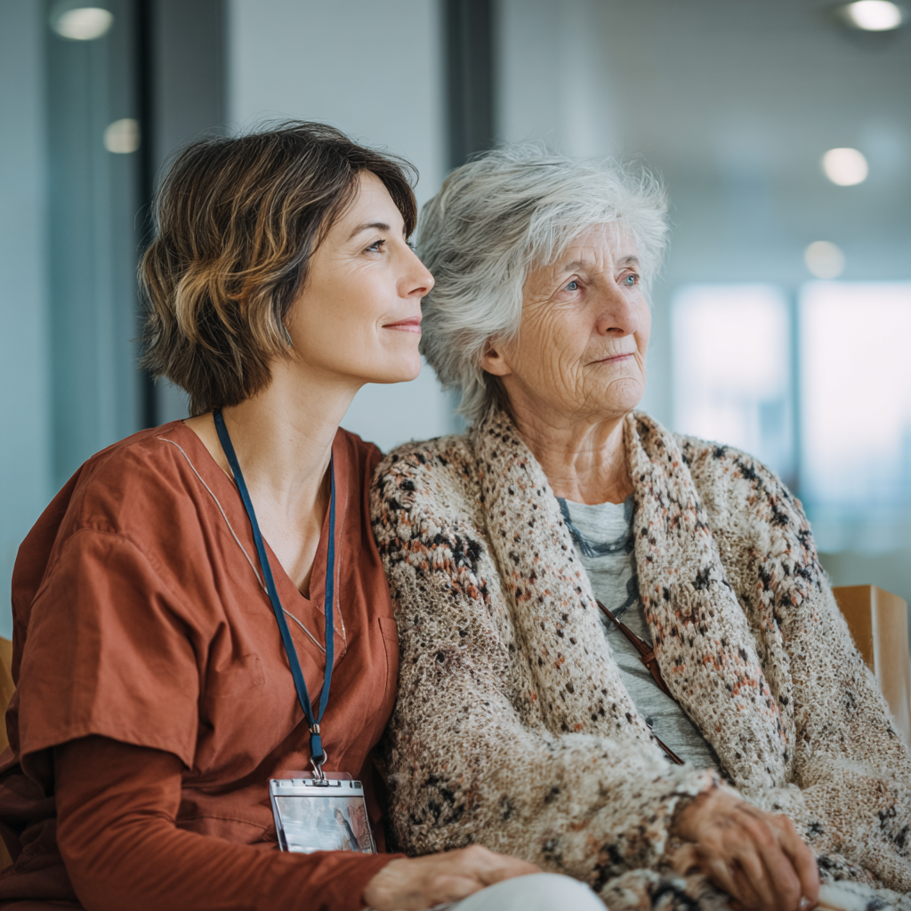 Nurse with elderly patient